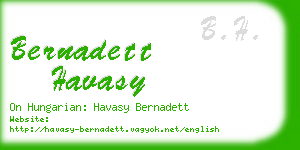 bernadett havasy business card